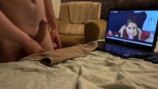 #44 Crazy edging and 30 sec post cum handjob. Wild hotwife Julia