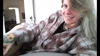 CUTE BLONDE SMILES AT YOU AND FARTS IN BED