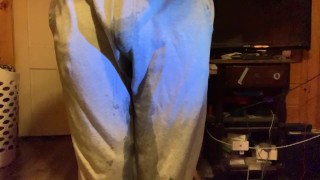 Diaper boy pees his pants (no bladder control)