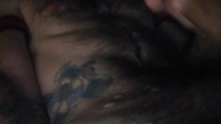 Pup Zeus jerks and howls as he cums