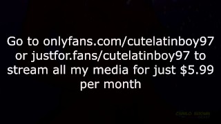 Jerking Off My Big Uncut Latino Cock In Space With Fireworks Cumshot