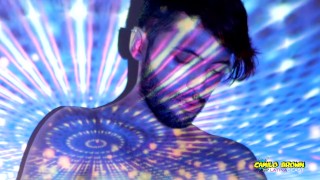 Jerking Off My Big Uncut Latino Cock In Space With Fireworks Cumshot