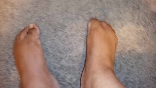 FOOT FETISH - Worship my big black size 14