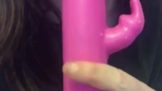 Teasing a dildo 