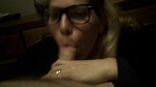 Naughty school teacher Chelsi Marie sucks dick and swallows his cum