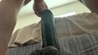 Phat Ass Twink Riding Big Black Dildo