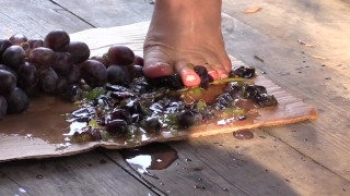 crush grapes with bare feet