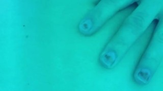 Playing with my pussy in the tanning bed 