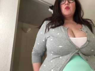 Sexy Busty BBW Stepmom Catches you Jerking Off in Her Panties and Loves It