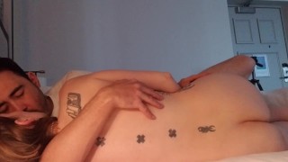 Tip promises it will feel good; fingers Button's Ass until she cums