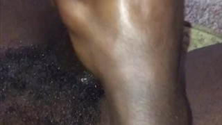 Watch me stroke my long black dick