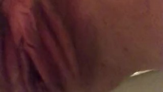My hot pee and creamy white cum mix and flow out of me