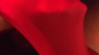 Cumming while wearing red women's panties (For sale)