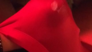 Cumming while wearing red women's panties (For sale)