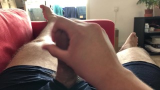I was so horny after work - a huge cum!