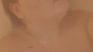 curvy babe takes steamy shower