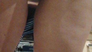 Upskirt no panties. German Milf at homework 