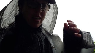 Pissing into The Stream. SOAKING WET FEET