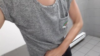 Standing Piss at a Busy Dirty Gas Station