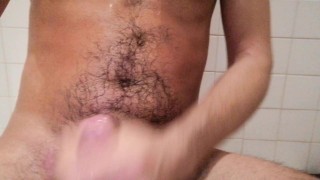 I piss on myself, masturbate and cum on my stomach