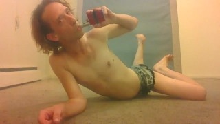 Flirty But Silly Transgirl Hottie in Cut-Up Booty Shorts