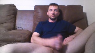 masturbating on the couch, cumshot