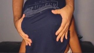 He massages my tits