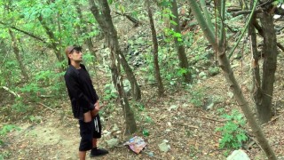 I jerk and cum at a cruising area , where condoms are on the tree and pornmagazines on the ground