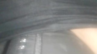 Rubbing wet pussy under pants