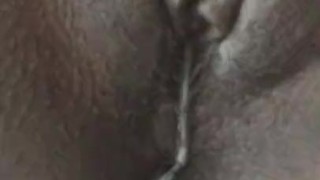 Tight Chocolate pussy drooling 