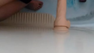 Chubby girl, small ass anal masturbation