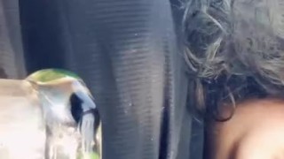 Smoking topless 