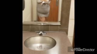 teen teases in public bathroom