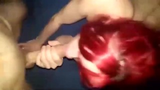 Treesome with sexy readhead teen
