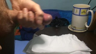 Stepbrother caught wanking with 