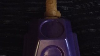 Bouncing around on a big old dildo and loving it!