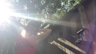 Outdoor Upskirt Pussy Spread