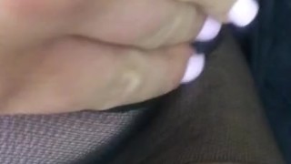 Naughty hostess getting wet before she fucks the captain 
