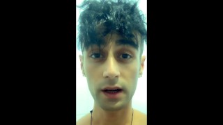 Middle east boy jerks off at the public toilet