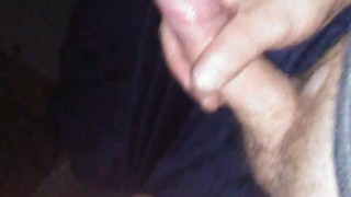 Uncut cock cum