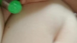 Big Beautiful Whore playing and cumming on toy