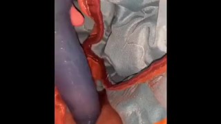 Solo Latina having fun with vibrator