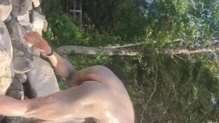 Redneck fun in the mud (Public J/O in woods)
