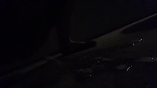 Naughty Public Night Time Piss- I Made A BIG Puddle!