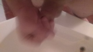 Piss with hardon and cumshot 