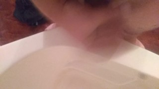 Piss with hardon and cumshot 