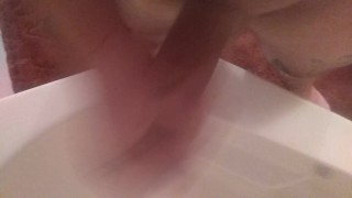 Piss with hardon and cumshot 
