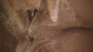 Shower fun phat pussy