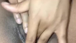 Ebony Masturbating tight pussy