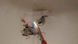 Burning paper in my sink 